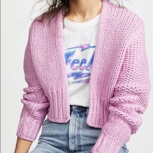Free People Chunky Knit Cardigan Lavender